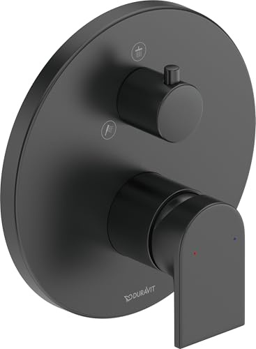Duravit Tulum Duscharmatur Unterputz für 2 Verbraucher mit Umstellventil, Einhebel-Brausemischer mit Keramikmischsystem, Schwarz Matt