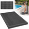 AufuN Bodenelement Kunststoff Anti Rutsch für Gartendusche, Solardusche, Poolleiter oder Pool, Anthrazit Bodenplatte 105x63x5.5cm inkl. Montagematerial (1 stück)