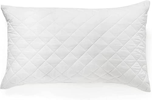 HOMES-LINEN Quilted Pillows 2 Pack: Premium Filled Pillows for Side, Stomach, and Back Sleepers (Quilted Pillow Pack of 2)