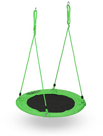Relaxdays Altalena a Nido, Dondolo per il Giardino, per Bambini e Adulti, Ø 90 cm, Regolabile, fino a 100 Kg, Verde