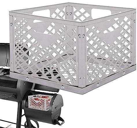 Kasmole Stainless Steel Charcoal Basket | Square Rust-Proof Charcoal Box Large Capacity Barbecue Grilling Basket Coal Briquettes Holder - Fits Most Offset Smoker Grill
