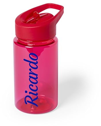 Botella de agua infantil PERSONALIZADA, ideal para guardería. (Roja)