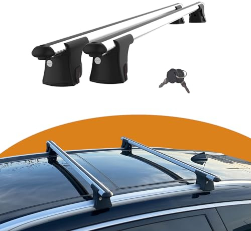 Cross Auto Accessories-Premium Dachträger Kompatibel Mit Hyundai Tucson Nx4 Mk4 2020-2023; Querträger, Abschließbarer Träger Für Geschlossen-Spülung Dachschienen, 2 Pcs Grau