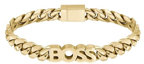 BOSS Jewelry Gliederarmband für Herren Kollektion KASSY aus Gelbgold mit einem Charm - 1580505M