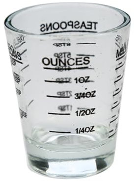 PRETYZOOM Glasmessbecher Mit Küchenmesswerkzeug Aus Schwerem Unzenbecher Für Snaps Und Cocktails Schwarz