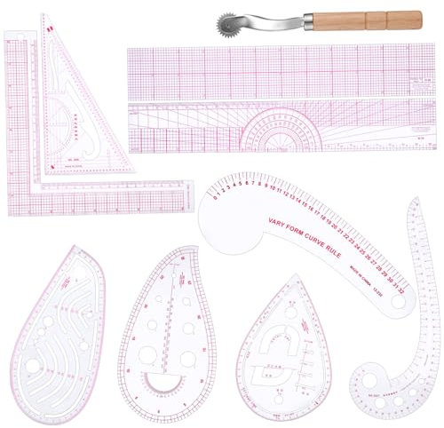Operitacx Teiliges Flexibles Nählineal Kunststoff French Curve Kleidungsmaßband Stabiles Schnittmuster-tool Transparent Vielseitig Für Schnittmuster Nähexperten Nähbegeisterte Diy Kleidung