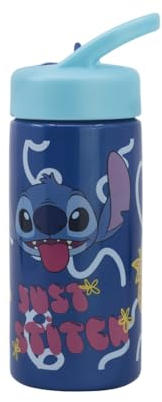 My sweety pop - Gourde - Plastique - Pour enfant - Crèche - Maternelle - Ecole - Vacances - Repas - 18 cm - Pour Fille – 410 ml - Hydratation - Idée Cadeau - Stitch - Bleu - Fille - Sans BPA