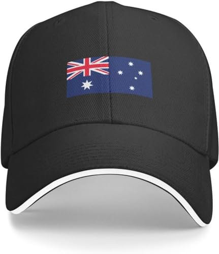 Baseballkappe Snapback Sonnenhut Coole Flagge von Australien Baseballkappe für Damen und Herren individuell verstellbar für Erwachsene Papa Hut Hip Hop Männer und Frauen