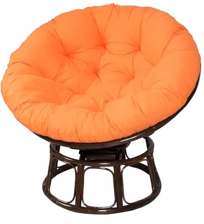 Surwin Hängesessel Kissen, Kissen für Hängesessel Rundes Dicke Stuhlkissen Weich Bequem Gartenstuhlauflage, Kissen Hängesessel für Rattanmöbel und Gartenstuhl (100x100cm,Orange)