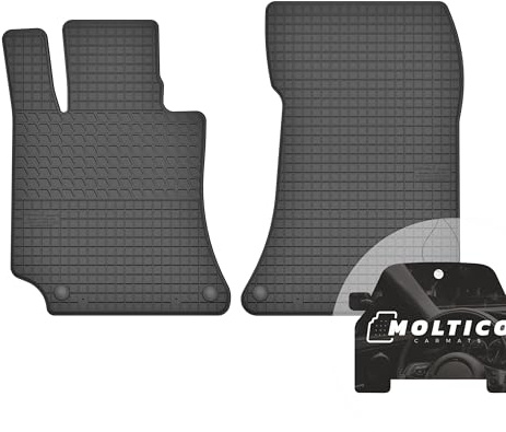 moto-MOLTICO Vorne Gummimatten Auto, 2-teiliges Set, Allwetter Gummi Fußmatten mit Rand, Antirutsch & Wasserfest Autoteppiche - passend für Mercedes Benz E W212 (2009-2016) MB GLK (2008 – 2015)