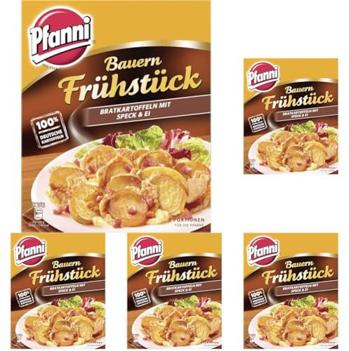 Pfanni Bauern Frühstück Kartoffelfertiggericht Bratkartoffeln mit Speck & Ei 100% deutsche Kartoffeln, 1 x 400 g (Packung mit 5)