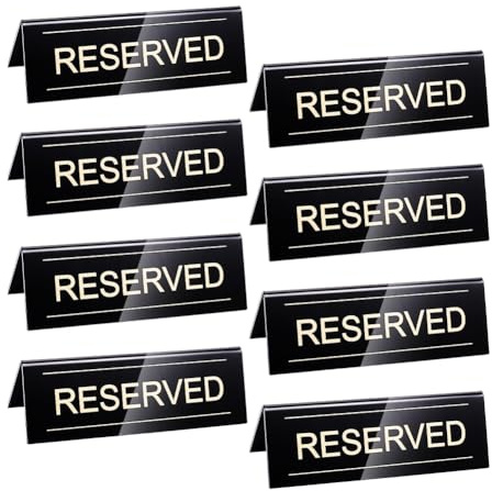 UNICRAFTALE 8 Stück Reserviert Tischschilder Acryl Gäste Reservierung Tisch Reserviert Schild Für Restaurant Schwarz Wasserdicht Doppelseitig Reserviert Tisch Platz Schilder Für Hochzeit Geburtstag