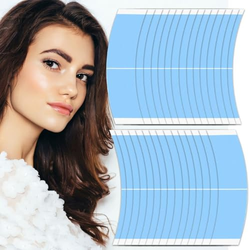 AEIOPRS 30 Pcs Wig Glue Tape Doppelseitiges Klebeband für Perücken Wasserdichtes Ersatztapes Klebestreifen Toupet Klebeband Extra Stark Unsichtbar Perückenband blau
