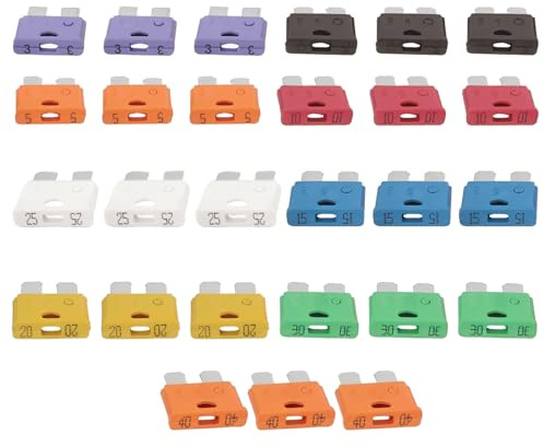 ECSiNG Assortiment de 180 Fusibles pour Voiture Mini Fusibles à Lame 12 V 24 V 32 V pour Automobile Bateau Appareil électrique 19 Mm (3 A 5 A 7,5 A 10 A 15 A 20 A 25 A 30 A 40 A)