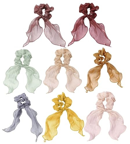 FRCOLOR 8 Pièces Élastique à Cheveux En Ruban Paillettes Perles Bouclé Rubans Barrettes Bandeau Cheveux Détenteurs De Queue De Cheval Bande De Cheveux Anneau De Cheveux Engrener