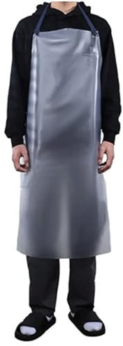 KCHYCV Grembiule da lavoro in PVC da uomo, abbigliamento protettivo, impermeabile, a prova di olio, grembiule regolabile per lavaggio auto, macellaio, cucina, barbecue, industria adatta per vari