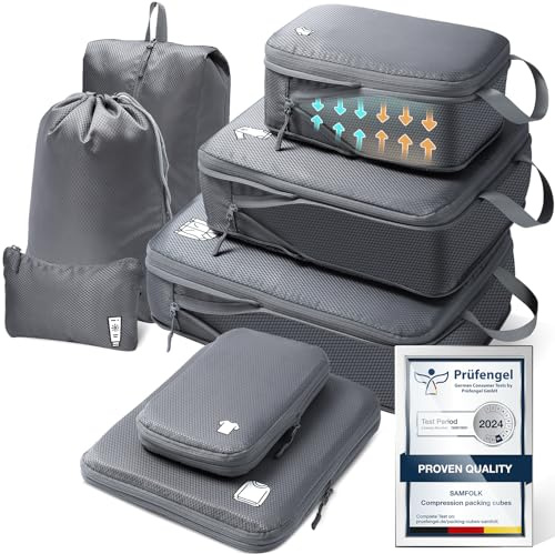 Cubos de compresión para mochila, 8 unidades, cubos de viaje para maletas, impermeables, organizadores de maletas, bolsas de viaje, maletas, organizadores de equipaje, accesorios de viaje