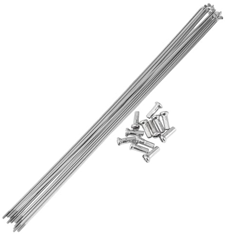 HEROFFIX Set da 12 Raggi per Bicicletta 14G, Raggi per Ruota Bici in Acciaio Inossidabile 304, tonalità Argento