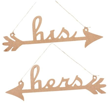 BESPORTBLE 4pièces Décoration Bois pour Mariage Panneaux Directionnels His Et Hers Enseignes Accrocheuses pour Événements Ornements De Mur Bois Décoration De Mariage Originale