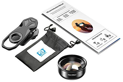 Qukaim APL-HB100mm Obiettivo macro universale per smartphone, obiettivo fotocamera 4K HD, nessuna distorsione, compatibile con 11/XS/XS Max/XR/X/8/8 Plus