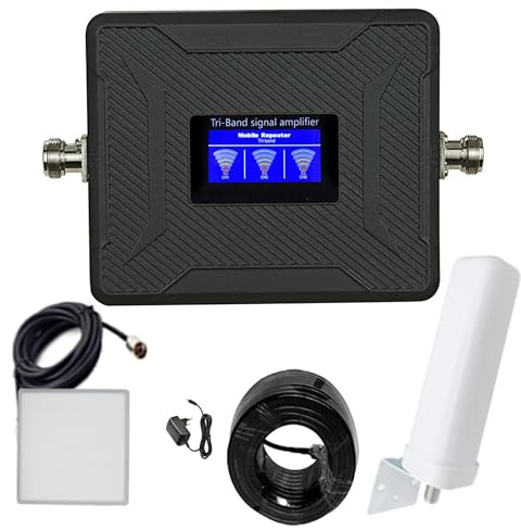 Amplificador de Cobertura movil 2G 3G 4G Repetidor de señal (AGC Band1/3/8 900/1800/2100mhz)