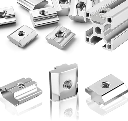 HXJDAM 60 Stück Nutensteine M5 Nut 8, Item Nutenstein M5 Typ B 30x30, Kohlenstoffstahl T-Schiebemutter für 30 Aluprofil Extrusionsschlitz, Europäische Norm