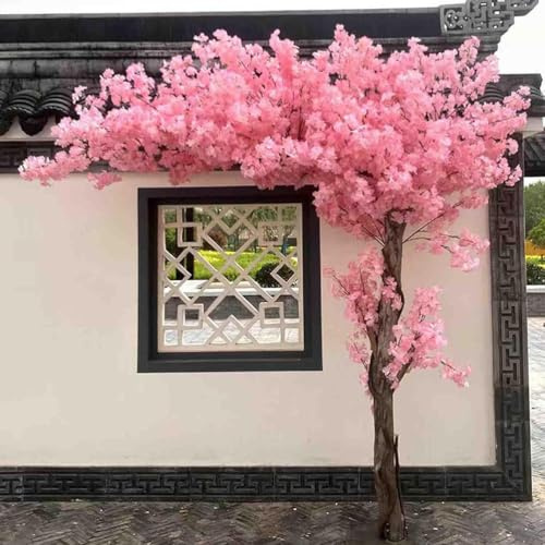 Artificial Cherry Tree Large Pink Plant Wishing Tree Handmade Fake Silk Flower Blossom Party Restaurant Mall Decoration,A,1.8x1.5m/5.9x4.9ft