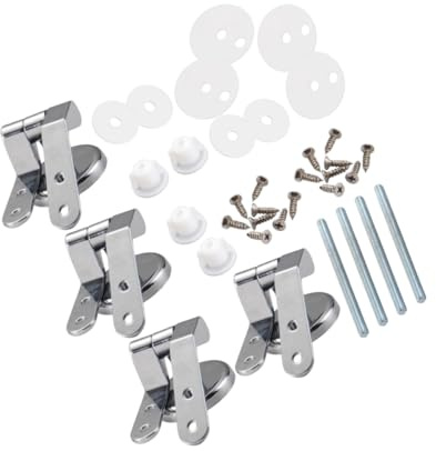NUOBESTY 4 pezzi Kit Cerniere Copriwater Ricambio per Sedili Wc con Fissaggi e Resistenti per Coperchi Sciacquone