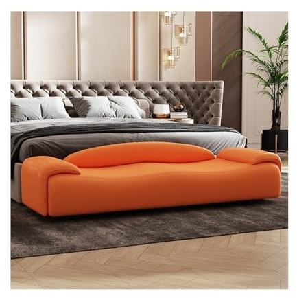 Luxuriöse Bettbank mit Rückenlehne, langer Sofa-Stil, leichter Stauraum, Ottomane für Kleiderschrank und Wickeltisch, große Größe, modernes Design