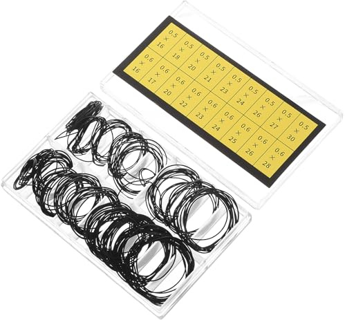210 Pcs O Ring Watch Gasket Rubber Seals, Flexible Watch Gaskets O-Rings, wWatch Back Cover Sealing Rings, forWatch Repair Tool Kit, Watchmakers Tools Accessories(Black)