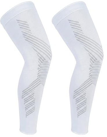 NuCamper Manicotti a Compressione a Gamba Intera Polpaccera Compressione | Manicotti Gambe Ciclismo Antiscivolo, Gamba Intera Manica di Gamba da Corsa, Pallacanestro, Calcio, Fitness, Vene Varicose