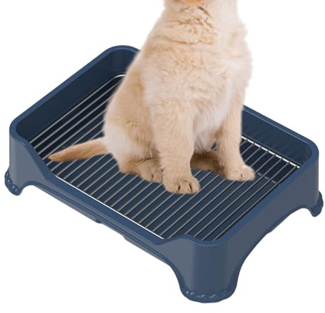 Syengery Indoor Hundetoilette | Edelstahl-Gitter Anti-Tritt rutschfeste -Toiletten,Unterlagen Halter Für Hundekissen | Für Tierkäfige Einstreu Innen Außen Senioren Winter Reisen Camping Zimmer