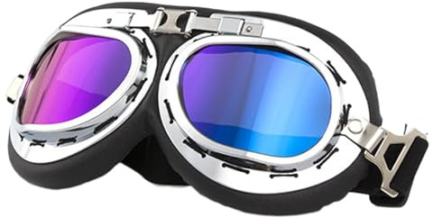 Genérico Motorradbrille - Motorradbrille | Pilotenbrille | Windschutz für Motorradfahren, Outdoor-Sport, Motocross mit verstellbaren Riemen für Radfahren und Mopeds