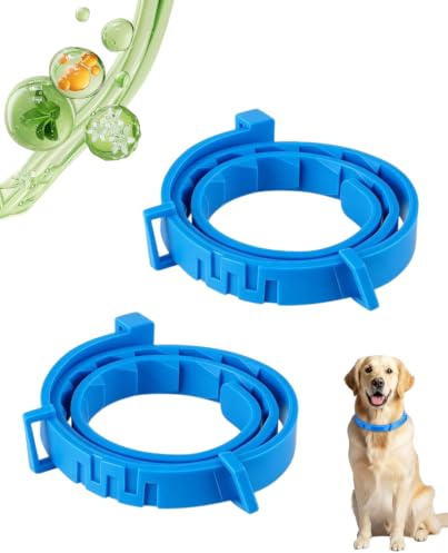 LEEQ Collare Antipulci Cane, Collare antiparassitario per cani/gatti, Collare antizecche per cani, 8 Mesi di Protezione Impermeabile Universale Collare Antiparassitario Cani(32cm)