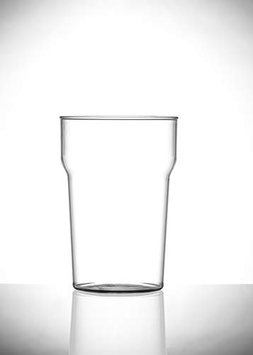 Lot de 6 verres à bière empilables en plastique polycarbonate incassable réutilisable en forme de tulipe (570 ml)