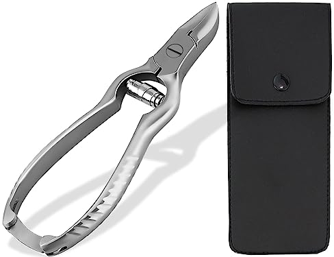 Nagelzange Fußnagelzange Nagelschere Edelstahl Rostfrei Gebogene Schnittfläche Fußpflege Nagelschneider Nagelknipser für die Maniküre und Pediküre 12 cm inkl. Etui