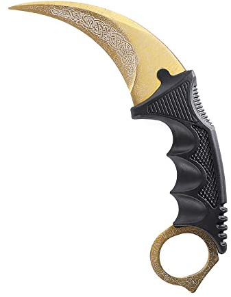 TOPOINT Karambit Trainer Knife No Cutting Edge Karambit Practice Training Knife Without Cutting Edge Trainer Tool with Sheath for Beginner 100% Safe Trainer Tool Color: Golden