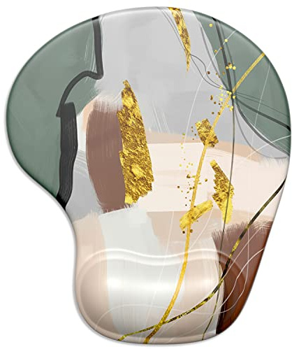 ITNRSIIET Mauspad mit bequemer Gel-Handgelenkstütze, ergonomisches Gaming-Mauspad, rutschfeste PU-Basis, für Computer und Laptop, abstrakte Kunst