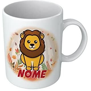 Tazza Bambino Leone - Nome Personalizzabile - Leoncino - Animali Simpatici - Tazze con Nome - Bambino - Idea Regalo