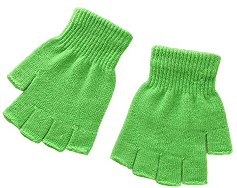 Haloppe Schneehandschuhe, fusselfreier Handschutz, einfarbig, gemütliche, warme Kinderhandschuhe zum Reiten Grün