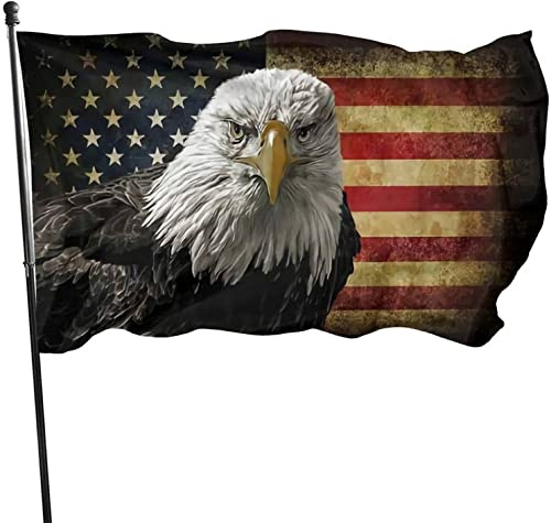 Bandiera americana dell'aquila calva Bandiera 3x5 Ft Bandiera con stampa su un lato Bandiera esterna per festa di benvenuto