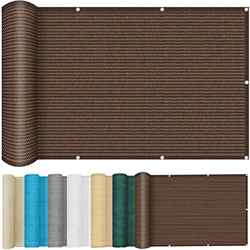 Sonnensegel Sonnenschutz 1.2x2.5m Balkon Sichtschutz Sonnenschutz Balkon Garten mit Kabelbinder und Kordel für Pflanze/Gewächshaus/Scheune/Hof, Braun