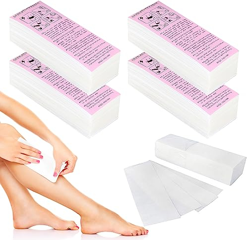 500 Stück Vliesstreifen für Warmwachs und Zuckerpast Wachsstreifen Papier Haarentfernung Bikini Enthaarung für Jede Art von Depilation Auf Bein Brust Rücken Intimbereich Gesicht