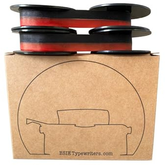 BSIE Typewriters – Optima Schreibmaschinen-Farbband Schwarz & Rot – Doppelpack – Passend für Elite 3, Elite 33, Super, M12, Plana – GR1 / DIN 2103 / DIN 32755 – Getestet in Nizza, Frankreich
