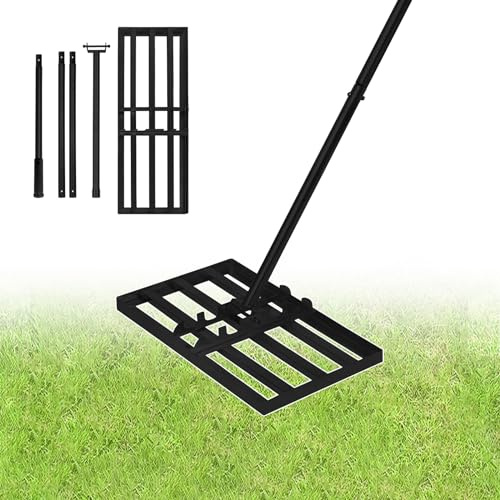 MAYTIIMO 25x50cm Rasenrechen Rasen Nivellierrechen aus Eisen Rasenpflege zum Sanden Abziehen Levelingrake Flächenebner Rakel für Rasen, Golfplatz