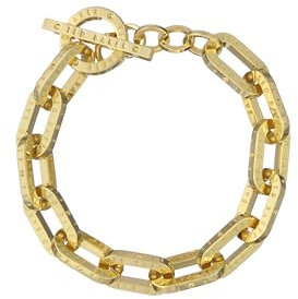 Ted Baker London Loan Logo Link Bracelet For Women (Gold), Standard, Brass, no gemstone