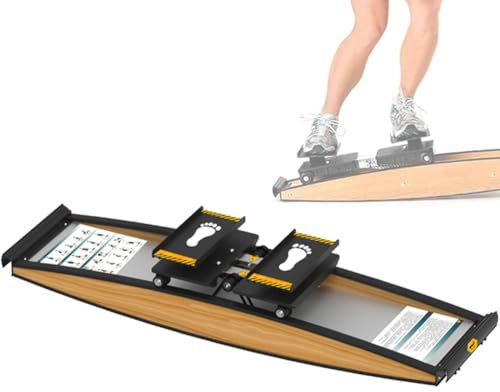 Generisch Indoor-Ski-Maschine für Workout-Balance, simuliertes Ski-Übungsgerät mit 150 kg Traglast und verstellbarem Widerstand für Aerobic-Training