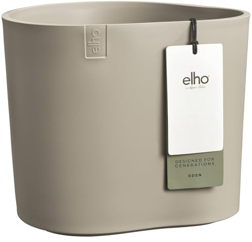 elho Eden 25cm Blumentopf - Sanftes Taupe | L 24.5 x B 26.2 x H 23.1 cm | für den Innen- und Außenbereich | 100% recyceltes Plastik