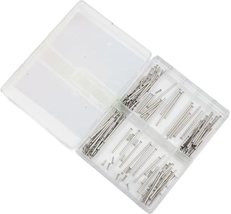Pasadores de Reloj Barras de Presión de Correa de Fricción de Acero Inoxidable Herramientas de Reparación de Relojes con Extremos de Remache, 100 Juegos de 12 Mm a 26 Mm, para