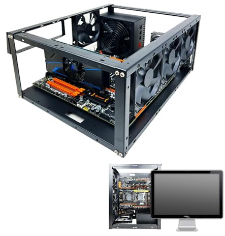 Overclocking de chasis abierto: soporte de chasis abierto para PC apilable, soporte de carcasa de placa base de aluminio | Soporte de disipación de calor para computadoras, soporte de carcasa ouver